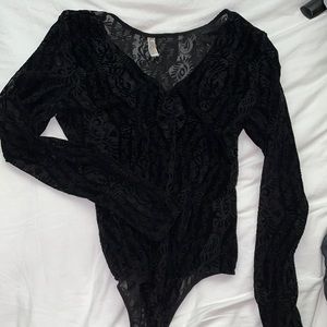 Free People black lace bodysuit